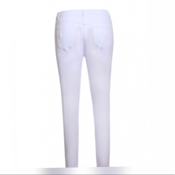 White Distressed Jeans for Women - Picture 3 of 3